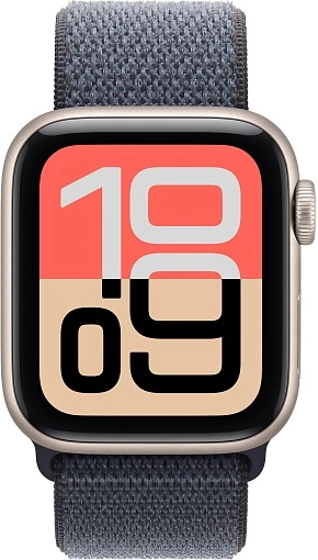 Apple Watch SE 3 Sport Loop 40 мм, «сияющая звезда», ремешок тёмно-синего цвета