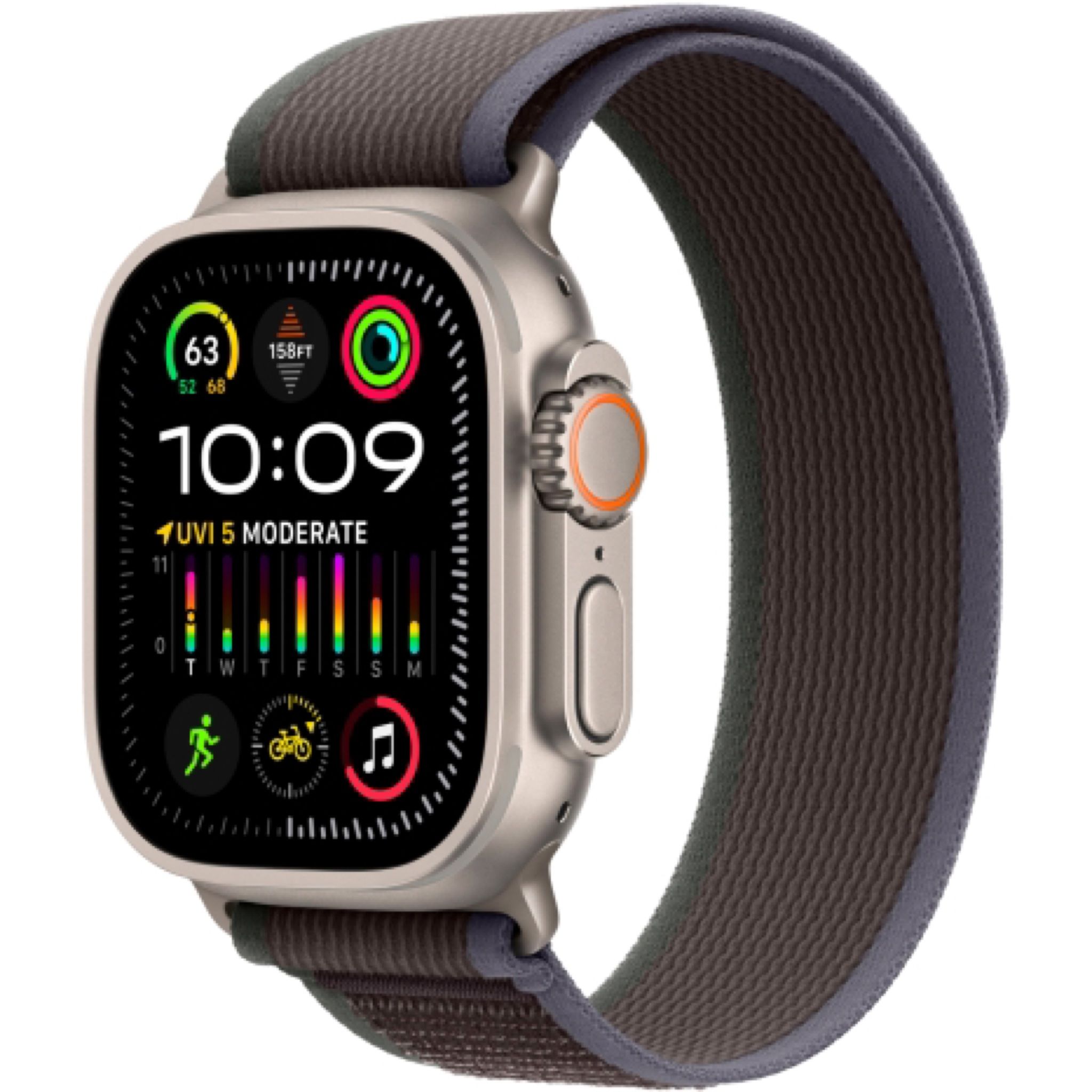 Apple Watch Ultra 2 49 мм, ремешок Trail  синего/черного цвета, размер M/L